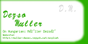 dezso muller business card